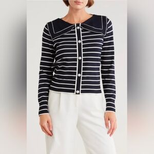 Adrianna Papell Stripe Bow Cardigan XL